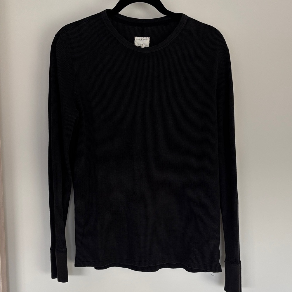 Rag & Bone Dark Gray Ribbed Knit Top